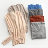 New autumn and winter men's round-neck knitted loose sweater base layer V-neck pullover wool sweater solid color large size sweater Specification image